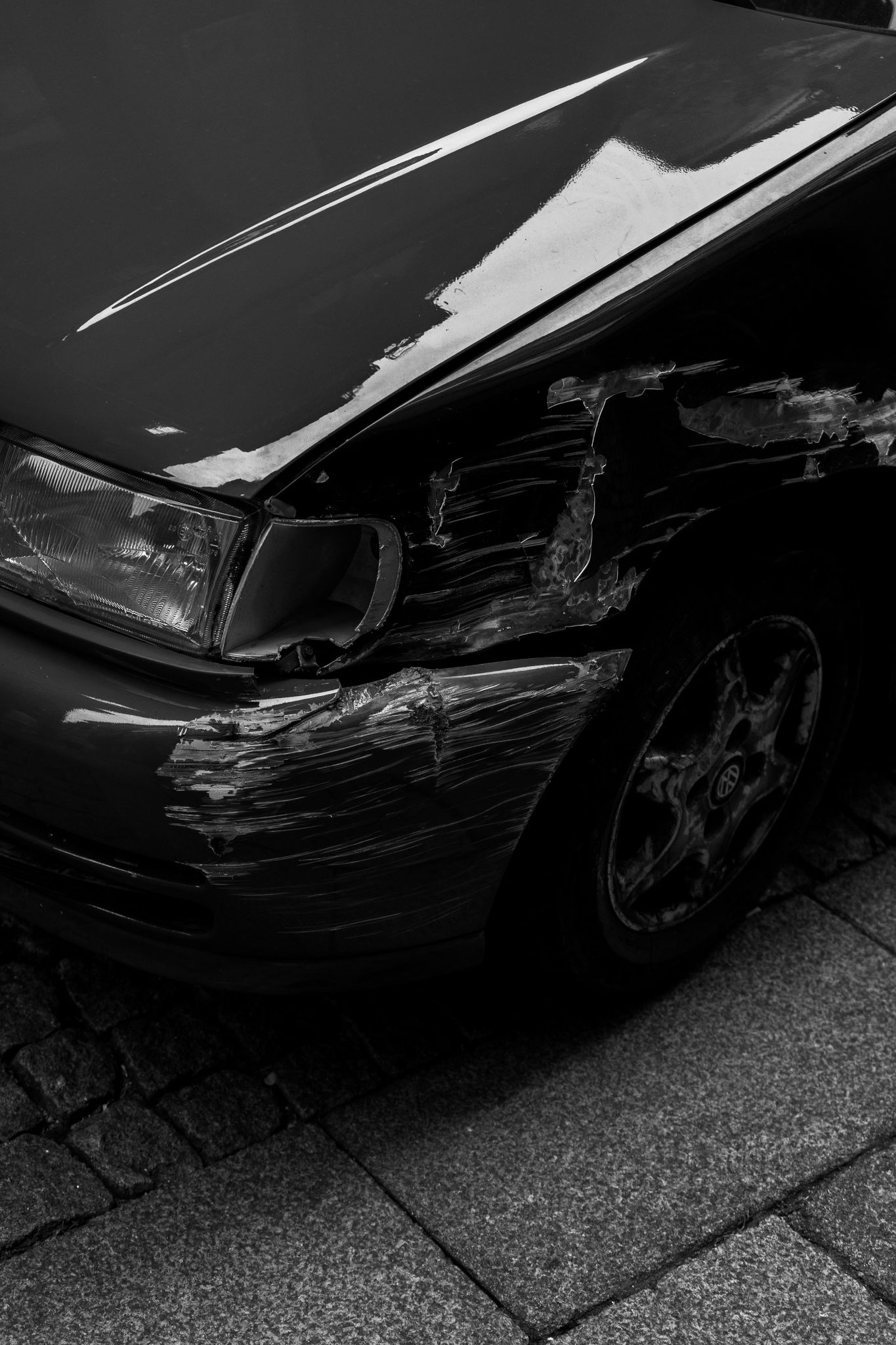 Vehicle before restoration — visible scratches and wear